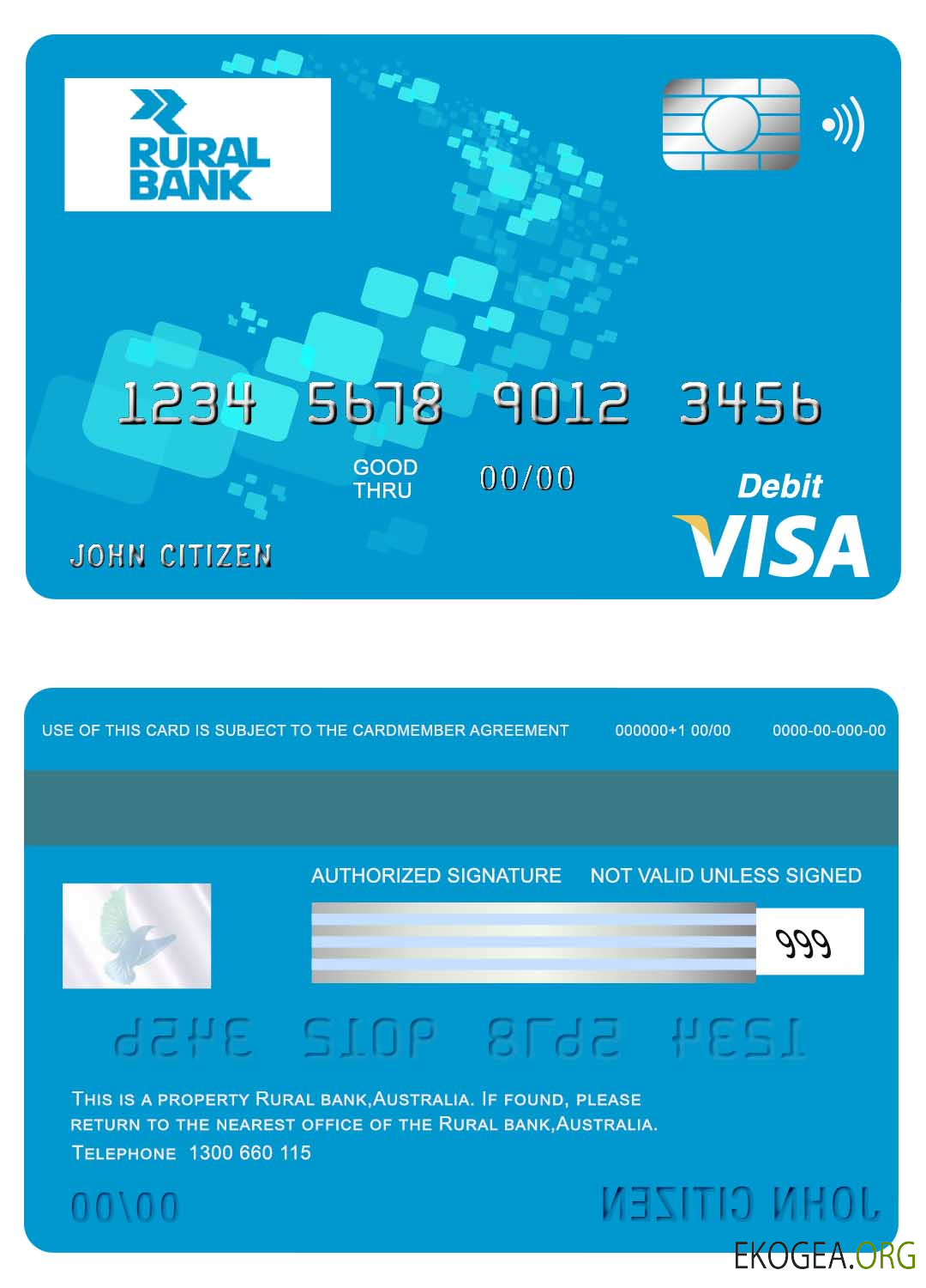 Carte visa bancaire rurale en Australie